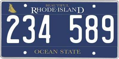 RI license plate 234589