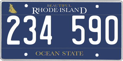RI license plate 234590