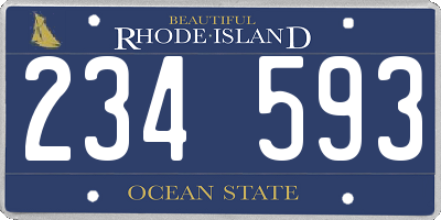 RI license plate 234593