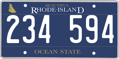 RI license plate 234594