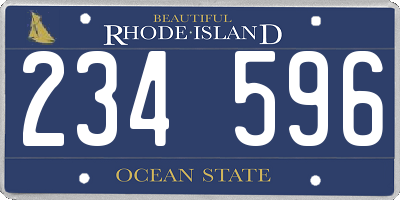 RI license plate 234596
