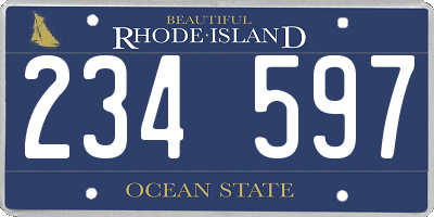 RI license plate 234597