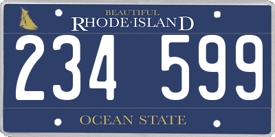 RI license plate 234599