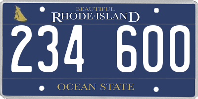 RI license plate 234600