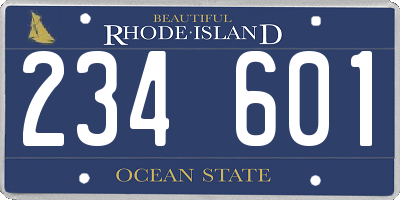 RI license plate 234601