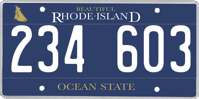 RI license plate 234603