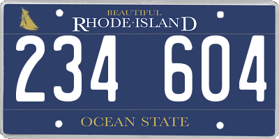 RI license plate 234604