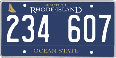 RI license plate 234607