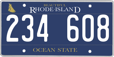 RI license plate 234608