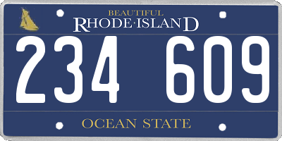 RI license plate 234609