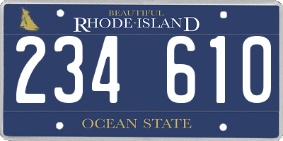 RI license plate 234610