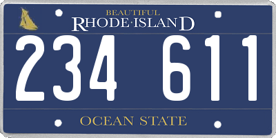 RI license plate 234611