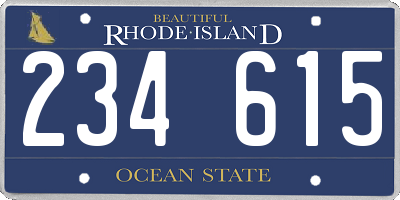 RI license plate 234615