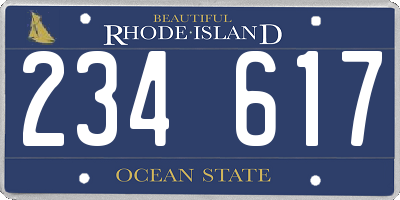 RI license plate 234617