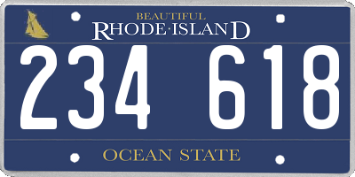 RI license plate 234618