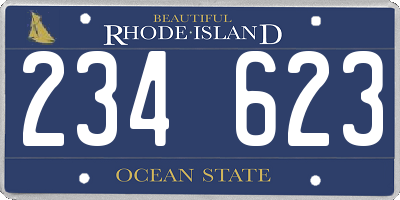 RI license plate 234623