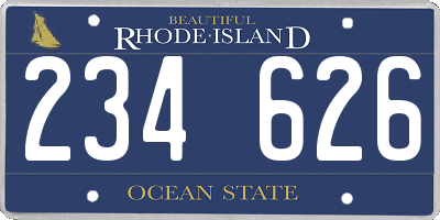 RI license plate 234626