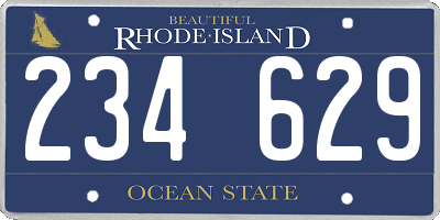 RI license plate 234629