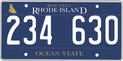 RI license plate 234630