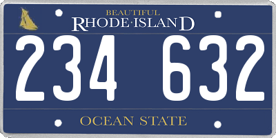 RI license plate 234632