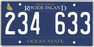 RI license plate 234633