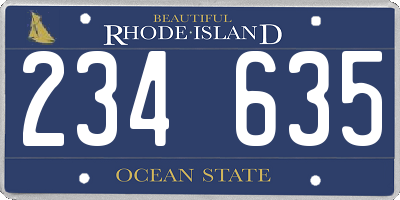 RI license plate 234635