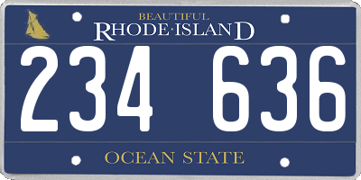 RI license plate 234636