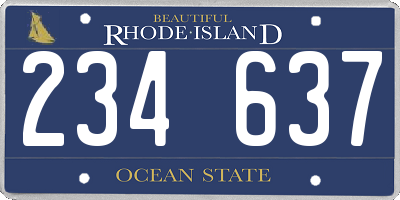 RI license plate 234637