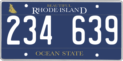 RI license plate 234639