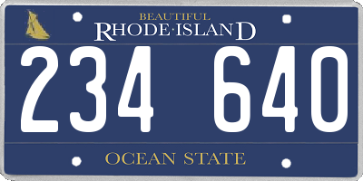 RI license plate 234640