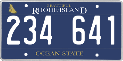 RI license plate 234641