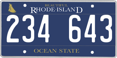 RI license plate 234643