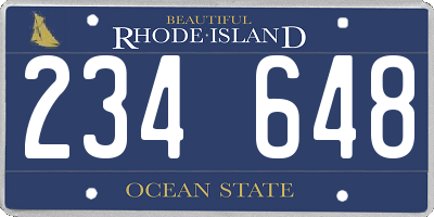RI license plate 234648