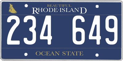 RI license plate 234649