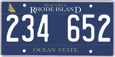 RI license plate 234652