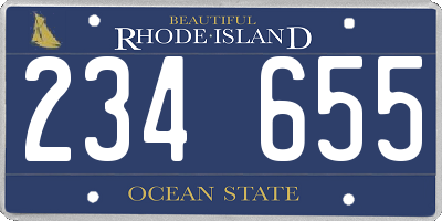 RI license plate 234655
