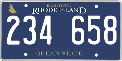 RI license plate 234658