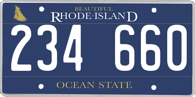 RI license plate 234660