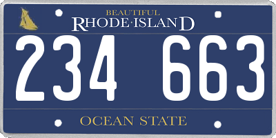 RI license plate 234663