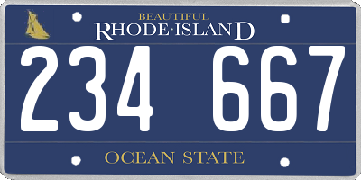 RI license plate 234667