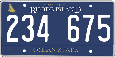 RI license plate 234675