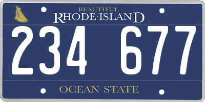 RI license plate 234677