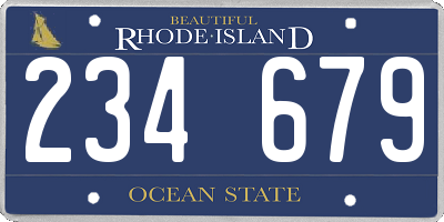 RI license plate 234679