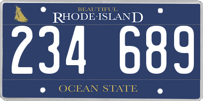 RI license plate 234689