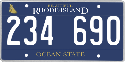 RI license plate 234690