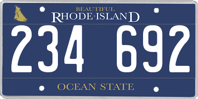 RI license plate 234692