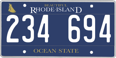 RI license plate 234694