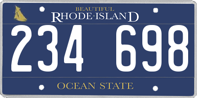 RI license plate 234698
