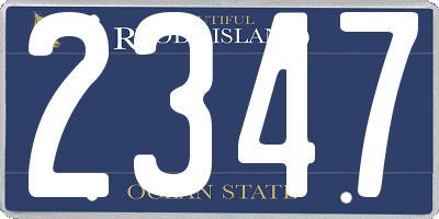 RI license plate 2347