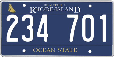 RI license plate 234701